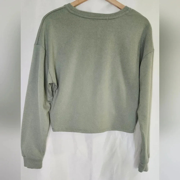 Cut & Paste Womens Cropped Twist Tops Lot of 2 Size M Green Butterfly Sunflowers - Picture 3 of 10